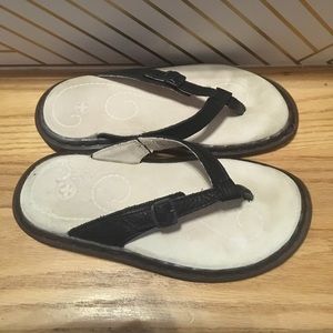 Dr. Martens Black Leather Flip Flops 6 6.5